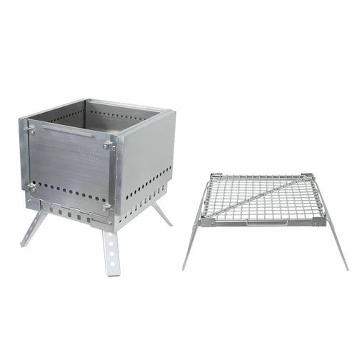 Foyer Winnerwell Grill Firepit avec la grille de cuisson séparée sur petits pieds à côté