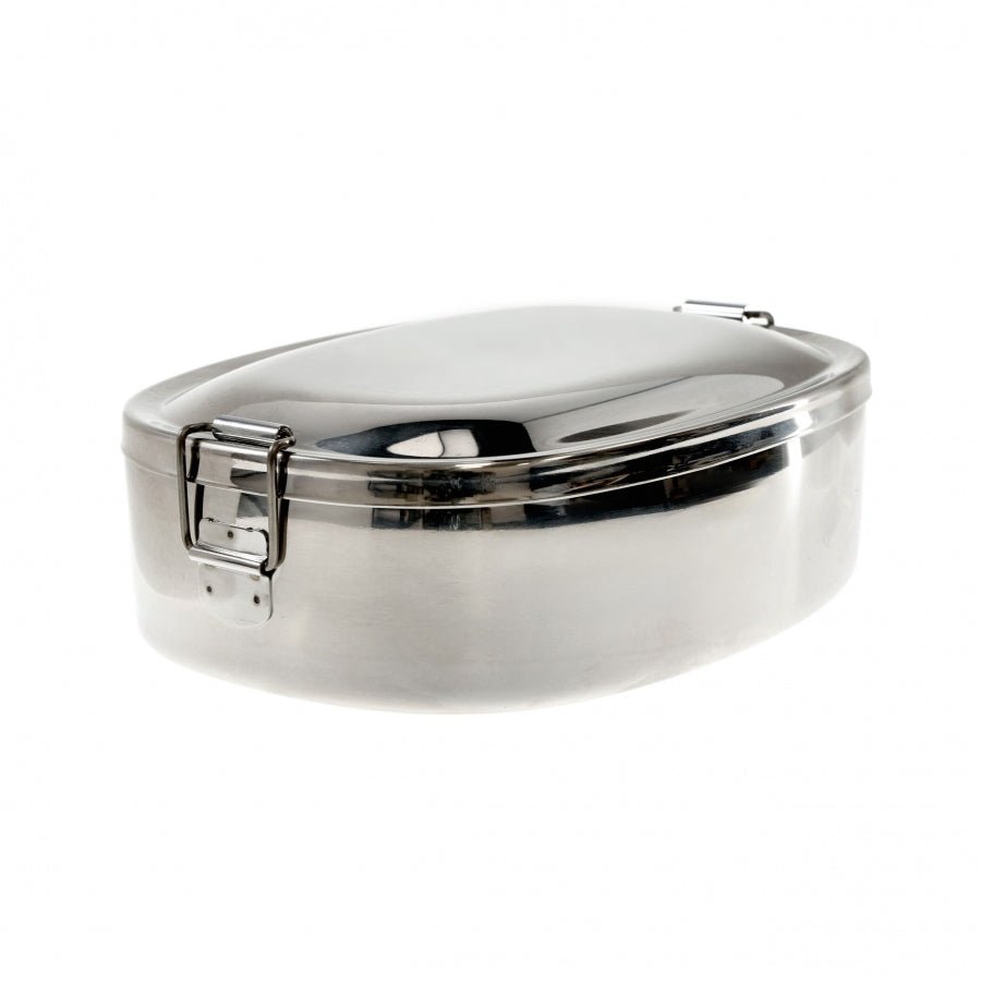 lunch box Zebra Thailand 16 cm en acier brillant, fermée par des clips
