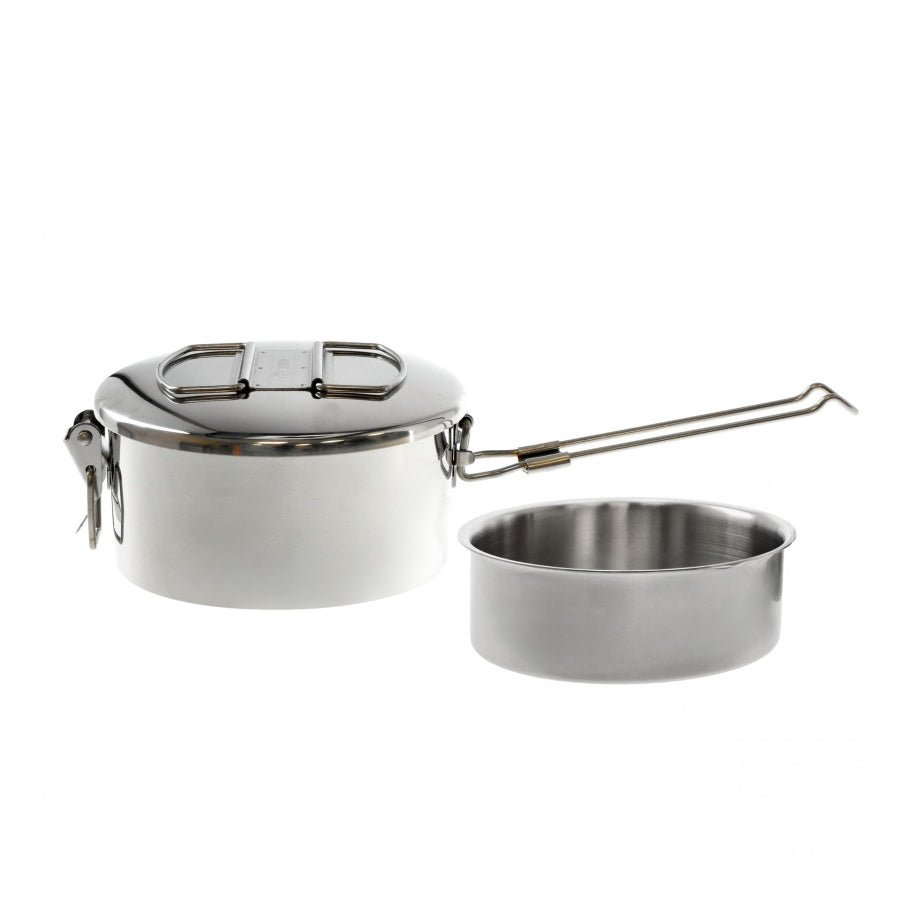 popote Zebra Thailand, casserole avec couvercle clipsé et manche pliable à côté d'un bol séparé