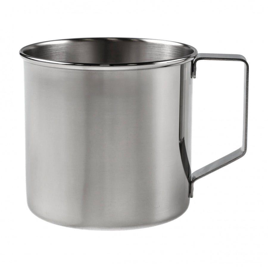 mug en acier Zebra Thailand en inox avec une anse en fil métallique, vu de côté